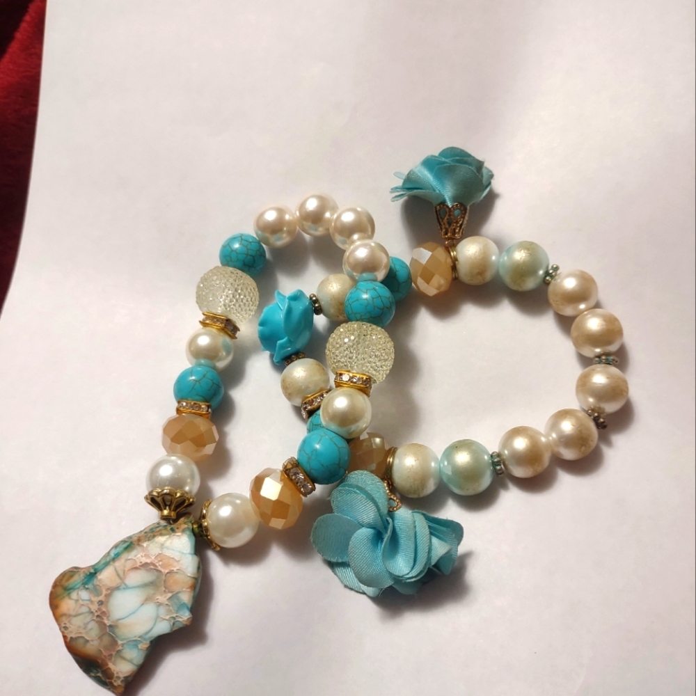 Handmade Beaded Bracelet with charms